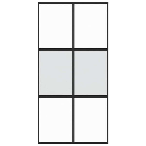 vidaXL liuguks, must, 102,5 x 205 cm, karastatud klaas ja alumiinium