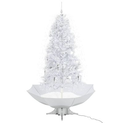 vidaXL lumesajuga jõulukuusk vihmavarjualusega valge 190 cm