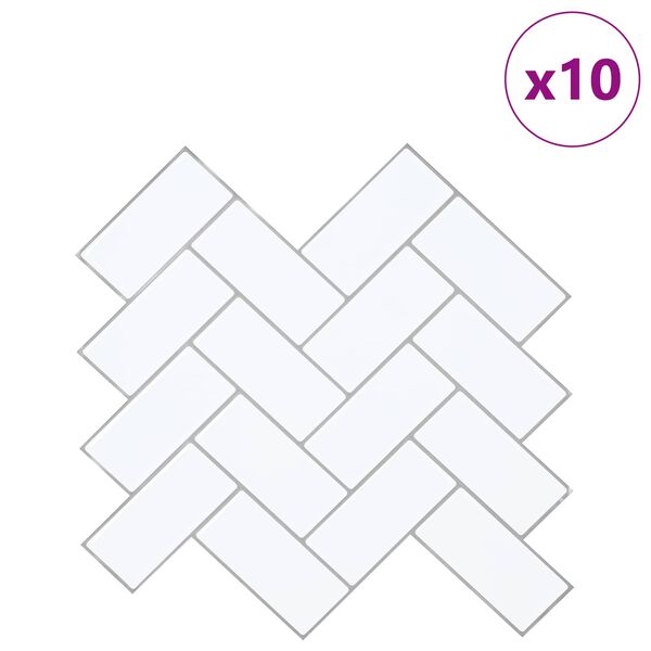 vidaXL Kalasaba plaat 10 pcs Valge Hall 30 x 30 cm Pol&uuml;uretaan ja PET