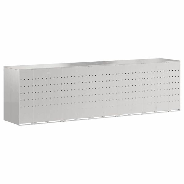 vidaXL Ratta prügikasti hoidmine 3 prügikasti jaoks Hõbedane