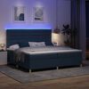 vidaXL LED Box Spring Voodi madratsiga Sinine 200 x 200 cm kangas