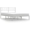 vidaXL metallist voodiraam peatsiga, valge, 140x190 cm
