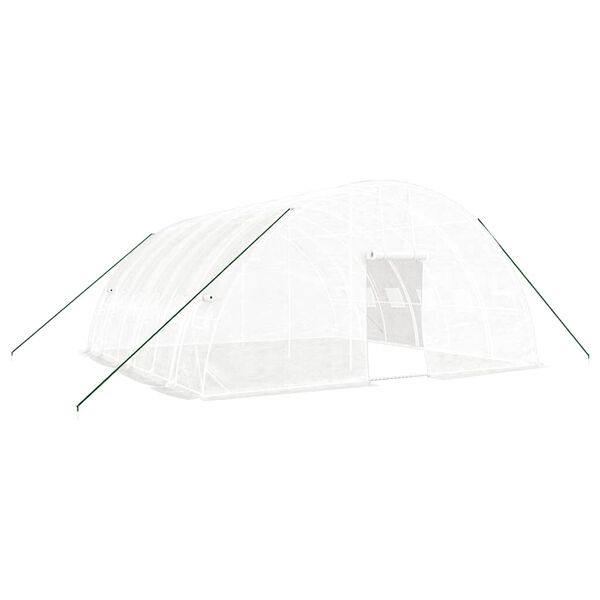 vidaXL kasvuhoone terasraamiga, valge, 36 m&sup2;, 6x6x2,85 m