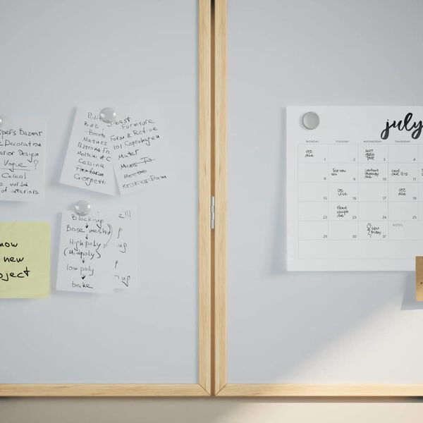 vidaXL Magnetiline valge tahvel Valge 80 x 1.4 x 80 cm Männipuit