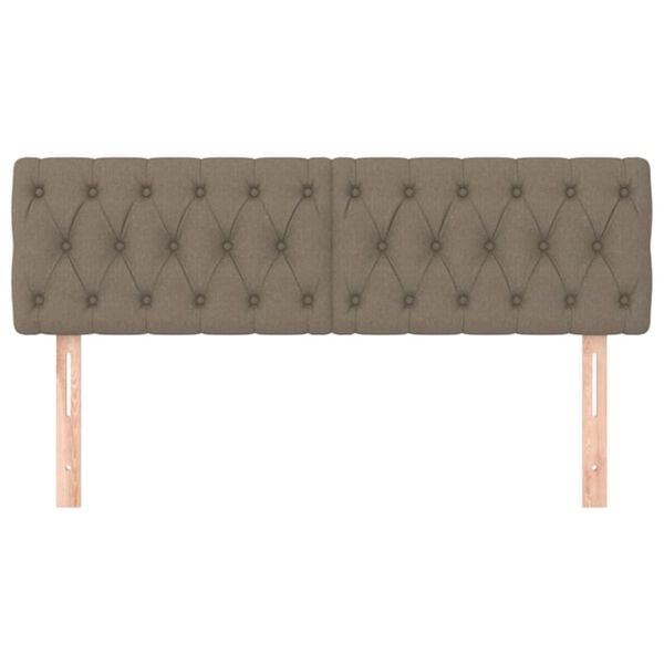 vidaXL voodipeatsid, pruunikashall, 144x7x78/88 cm, kangas