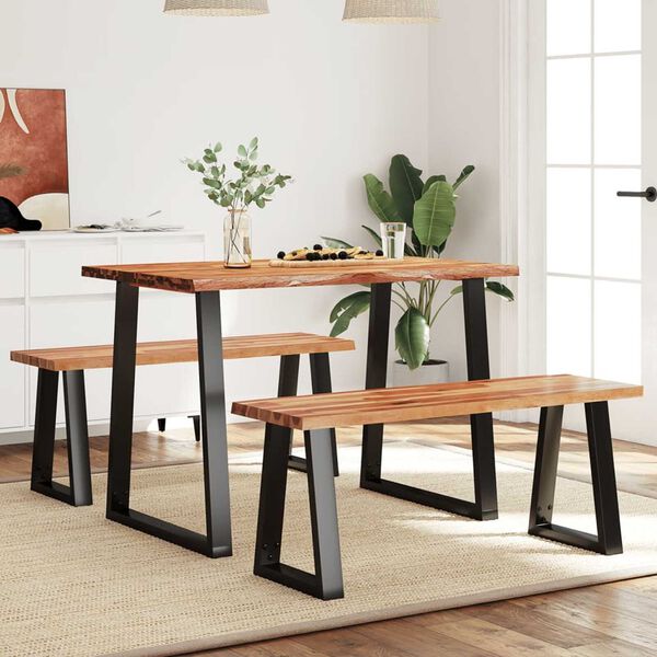 vidaXL 3-osaline söögimööbli komplekt, naturaalsete servadega