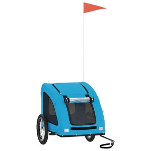 vidaXL lemmiklooma ratta j&auml;relk&auml;ru, sinine, oxford kangas/raud