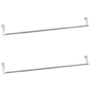 vidaXL kardinapuud 2 tk, valge ja h&otilde;bedane, 60-105 cm, alumiinium