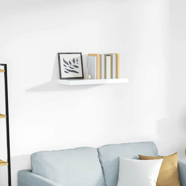 vidaXL seinariiul, k&otilde;rgl&auml;ikega valge, 60 x 23,5 x 3,8 cm MDF