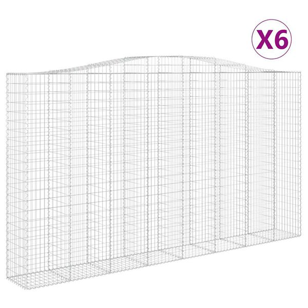 vidaXL kaarekujulised gabioonkorvid 6 tk, 400x50x220/240 cm, raud
