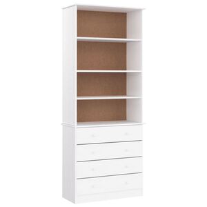 vidaXL raamaturiiul sahtlitega "ALTA" valge, 77x35x186,5 cm, m&auml;nnipuit
