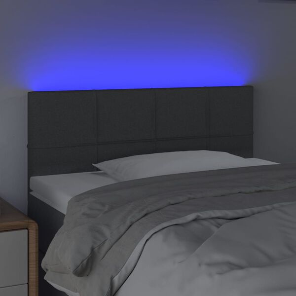 vidaXL LED-voodipeats, tumehall, 90x5x78/88 cm, kangas