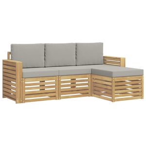 vidaXL V&auml;li diivanikomplekt 4 pcs Valge ja helehall