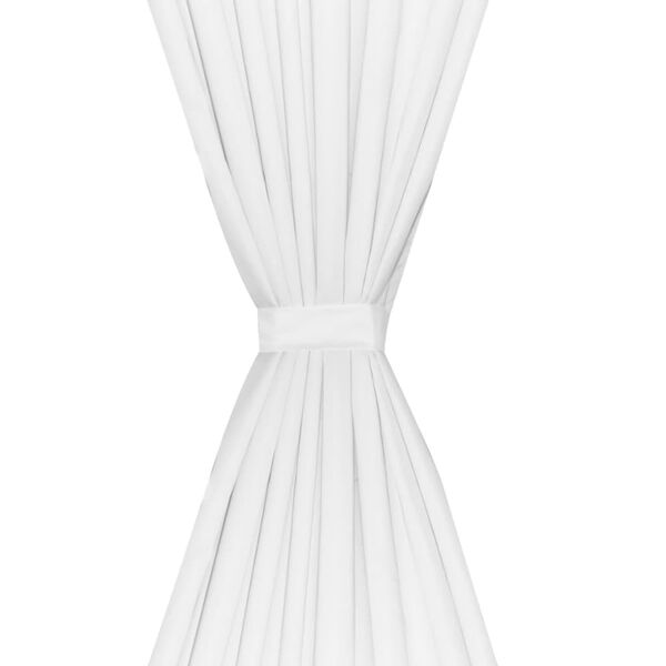 Valged energias&auml;&auml;stlikud kahekihilised kardinad 2 tk 140 x 245 cm