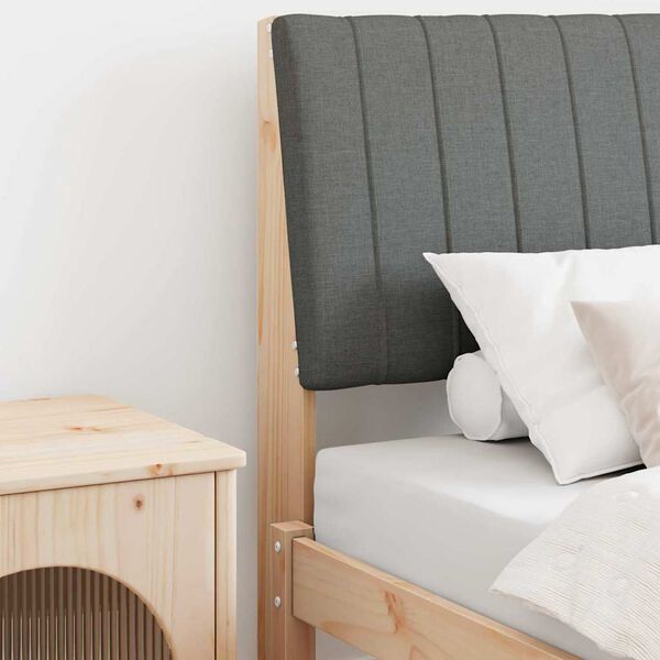 vidaXL Polsterdatud voodiots Tumehall 80 cm Tahke m&auml;nd