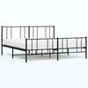 vidaXL metallist voodiraam peatsi ja jalutsiga, must, 193x203 cm