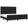 vidaXL voodiraam peatsiga, must, 180x200 cm, samet