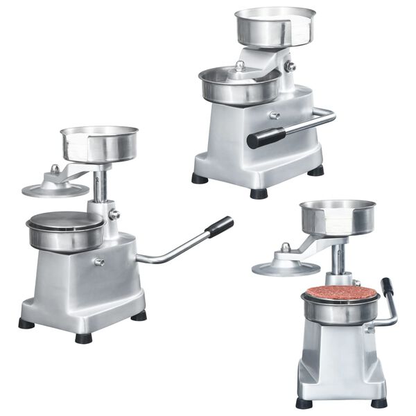 vidaXL hamburgeripress 500 kotletipaberiga, alumiinium, 13 cm