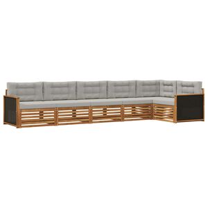 vidaXL V&auml;li diivanikomplekt 6 pcs Naturaalne ja helehall