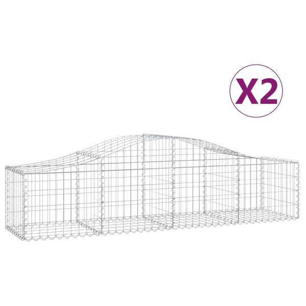 vidaXL kaarekujulised gabioonkorvid 2 tk, 200x50x40/60 cm, raud