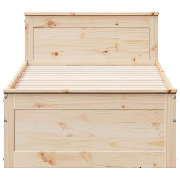 vidaXL peatsiga voodiraam, ilma madratsita, 75 x 190 cm, männipuit