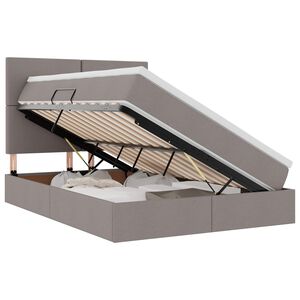 vidaXL Voodi hoiukohaga ja madratsiga peaga Pruunikashall 140 x 190 cm