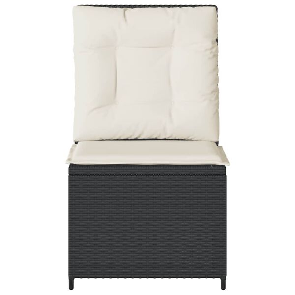 vidaXL allalastava seljatoega aiatool koos patjadega, must, pol&uuml;rotang