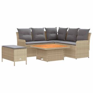vidaXL M&ouml;&ouml;blisete padjaga 5 pcs Beež ja heledhall PE rattan
