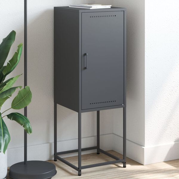 vidaXL kõrge kapp, antratsiit, 36x39x107 cm, teras