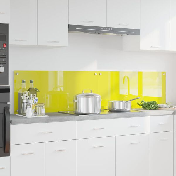 vidaXL Kögi Splashback 2 pcs Kollane 90 x 40 cm karastatud klaas