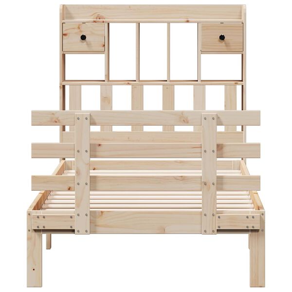 vidaXL riiuliga voodi ilma madratsita, 90 x 190 cm, m&auml;nnipuit