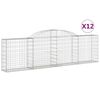 vidaXL kaarekujulised gabioonkorvid 12 tk, 300x30x80/100 cm, raud