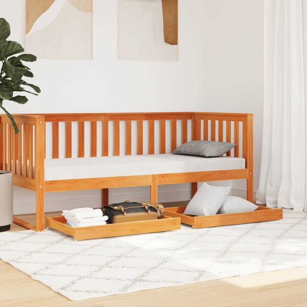 vidaXL p&auml;evavoodi sahtlid 2 tk, vahapruun, m&auml;nnipuit