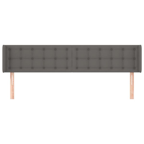 vidaXL voodipeats servadega, hall, 183x16x78/88 cm, kunstnahk