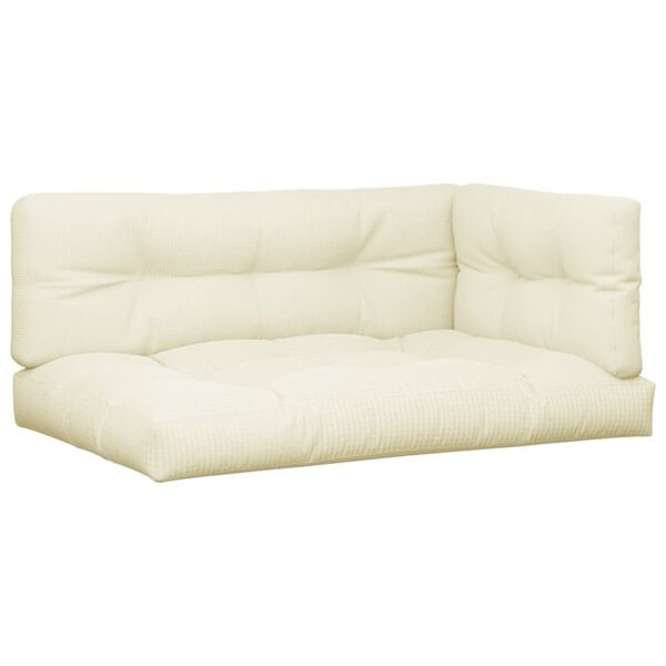 vidaXL euroaluse istmepadjad, 3 tk, kreemjas, kangas