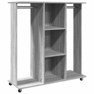 vidaXL ratastega riidekapp, hall Sonoma tamm, 102x38x110 cm, tehispuit