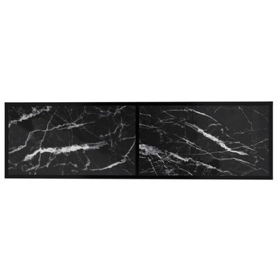 vidaXL telerialus, must marmor, 140 x 40 x 40,5 cm, karastatud klaas