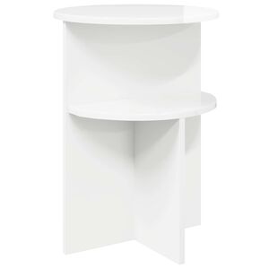 vidaXL K&uuml;lglaud K&otilde;rgl&auml;ikega valge &Oslash; 39,5 x 55 cm Tehispuit