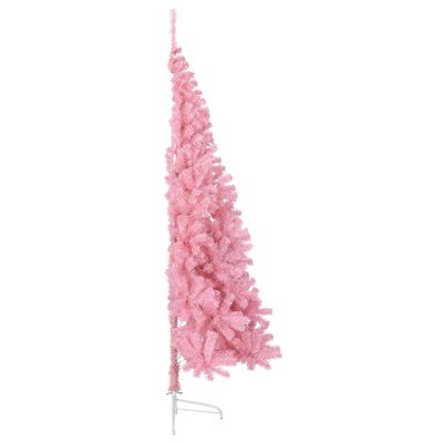 vidaXL poolik kunstkuusk alusega, roosa, 210 cm, PVC