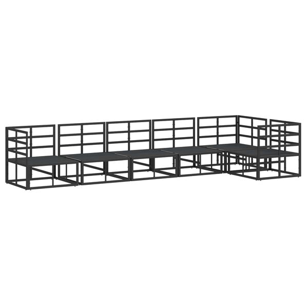 vidaXL Aia Diivanikomplekt padjaga 6 pcs Must Alumiinium