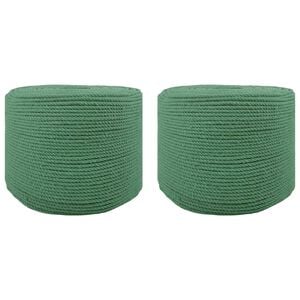 vidaXL Puuvillane n&ouml;&ouml;r 2 tk 2 mm 100 m Roheline 100% puuvill