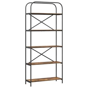 vidaXL Raamatukapp Suitsetatud tamm 80 x 30 x 183 cm Tehispuit