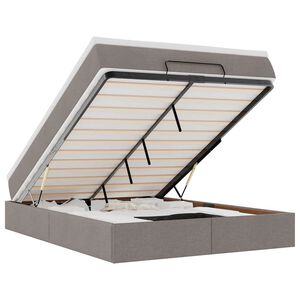 vidaXL ottomani voodi madratsita, hallikaspruun, 140x190 cm, kangas