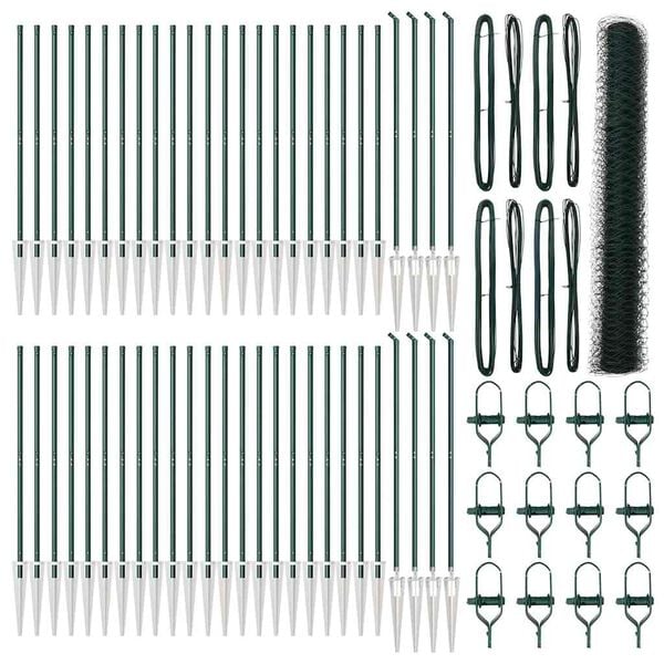 vidaXL Aiapost Roheline 100 x 1,4 m (50 mm v&otilde;rk) Terased ja PVC