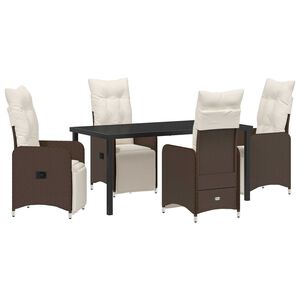 vidaXL Aia s&ouml;&ouml;gilaudade komplekt padjaga 5 pcs Pruun pol&uuml;rotang