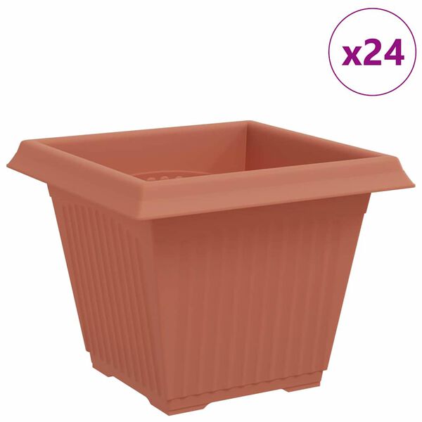 vidaXL Ruutlillepott 24 pcs Kohviroosa 38 x 38 x 30 cm Plastmass