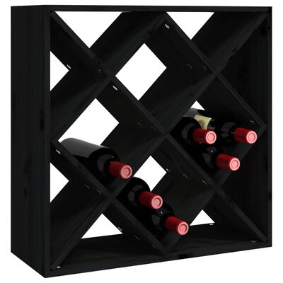 vidaXL veinikapp, must, 62 x 25 x 62 cm, männipuit