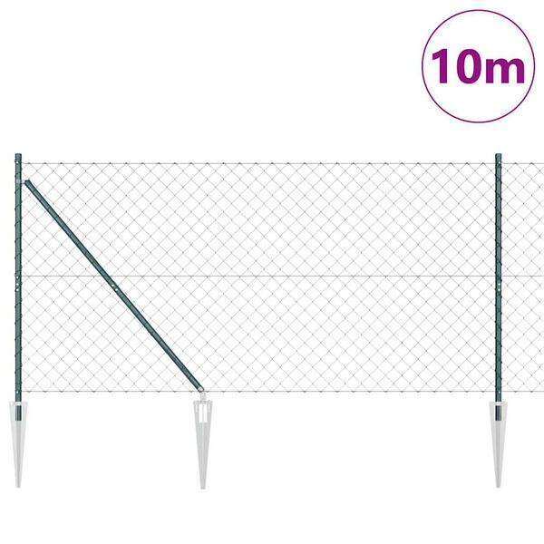 vidaXL Aiapost Roheline 10 x 1,2 m (60 x 60 mm v&otilde;rku) Terased ja PVC
