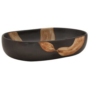 vidaXL valamu t&ouml;&ouml;pinnale, must, ovaalne, 59 x 40 x 14 cm, keraamiline