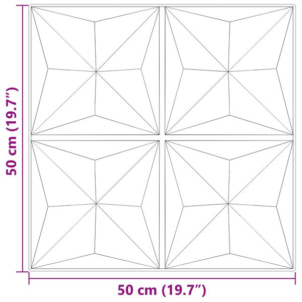 vidaXL Seinapaneelid 12 pcs Origami Betoon 50 x 50 cm XPS Vaht